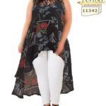 تونیک آستین حلقه ای باخرجکاردانتل دخترانه