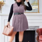 سارافون مجلسی جلودگمه خور دخترانه - زنانه سایزبزرگ