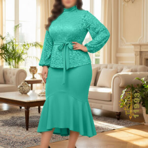 ست مجلسی سارافون بارویه دانتل دخترانه _زنانه سایزبزرگ