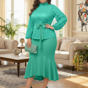 ست مجلسی سارافون بارویه دانتل دخترانه _زنانه سایزبزرگ